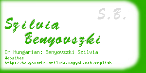 szilvia benyovszki business card